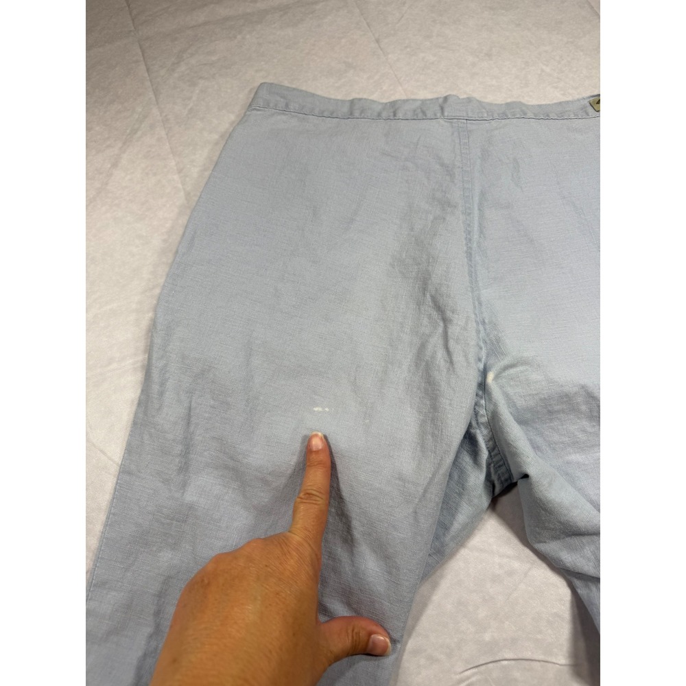 Columbia Womens Capri Pants L 29 Blue Floral Border Boho Crop Casual Beach Comfy - Picture 8 of 10